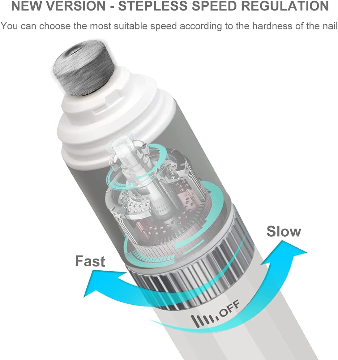 Dog Nail Grinder 10H Working Time Powerful Professional Quiet Electric Pet Nail Trimmer Stepless Speed Regulation Painless Nail File for Large Medium Small Dogs and Cats